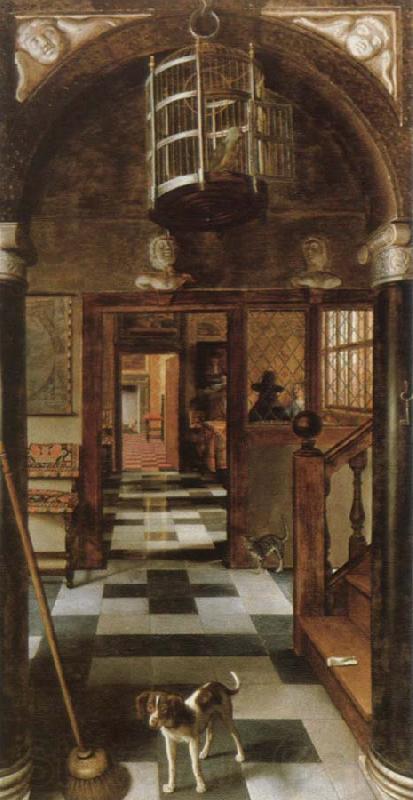 Samuel van hoogstraten a view down a corridor France oil painting art